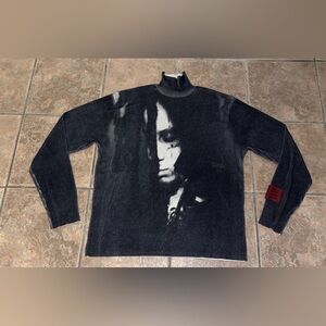 Ksubi Charcoal Turtleneck Sweater with Graphic